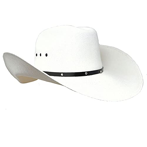 BULLHIDE Straw Collection Men's Double Barrel Ace 50x Straw Western Cowboy Hat with 4 1/4" Shapeable Brim