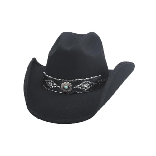 Generic Bullhide Fashion Felt Collection Jolene Cowboy Black Hat in Size Medium