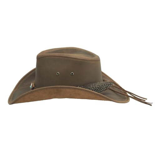Bullhide Leather Roswell Brim 3 3/8" Cowboy Bronze Hat in Size Medium
