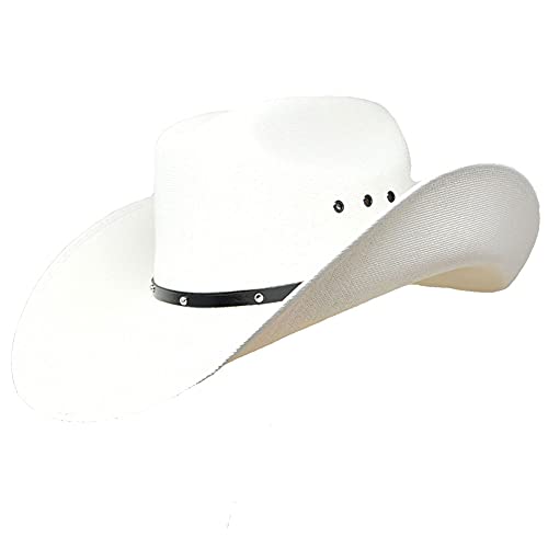 BULLHIDE Straw Collection Men's Double Barrel Ace 50x Straw Western Cowboy Hat with 4 1/4" Shapeable Brim