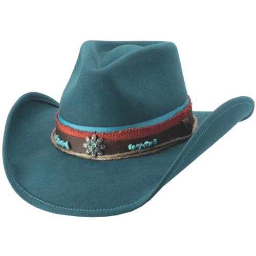 Generic Bullhide Fashion Felt Forever After All Cowboy Turquoise Hat in Size Large