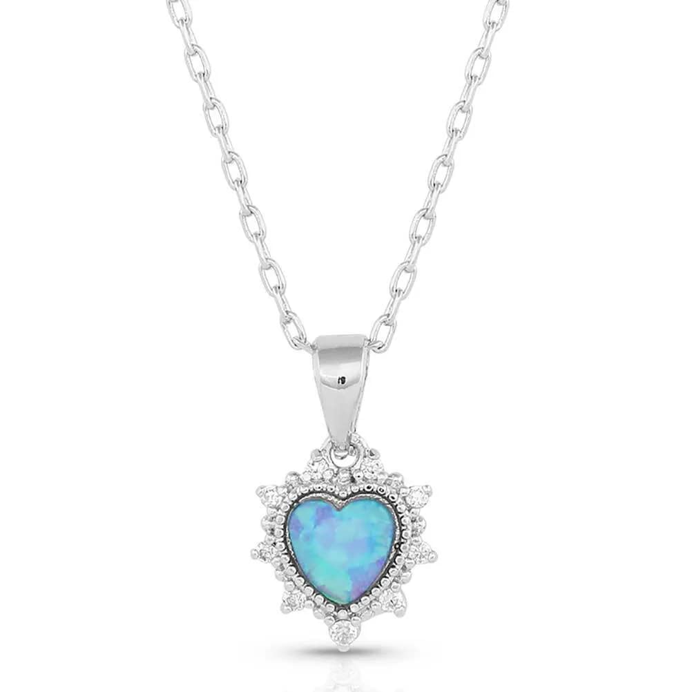 Montana Silversmiths Women's Royal Heart Opal Necklace Silver One Size