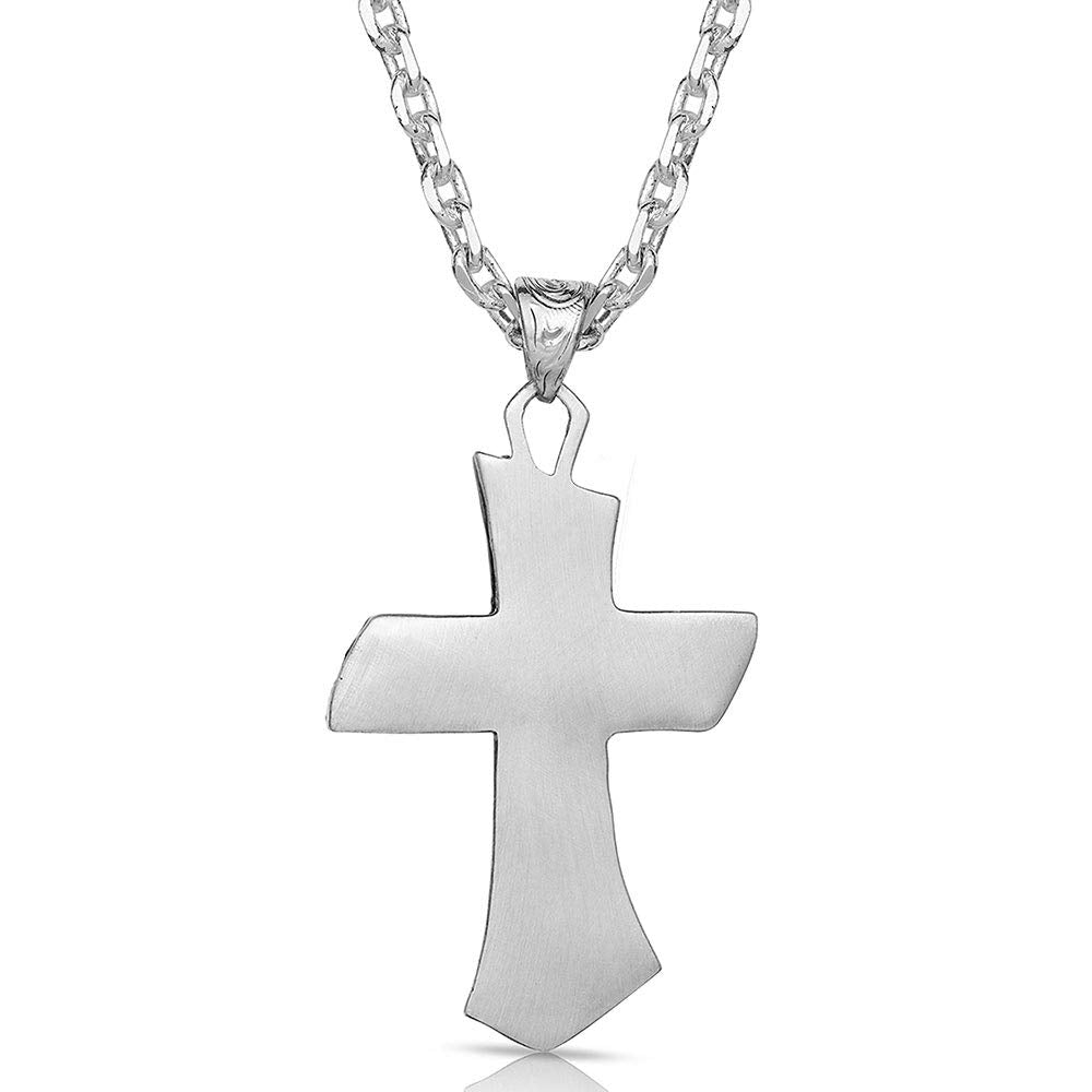 Montana Silversmiths Christian Faith Cross Men's Necklace (Inner Light Turquoise Cross Necklace)