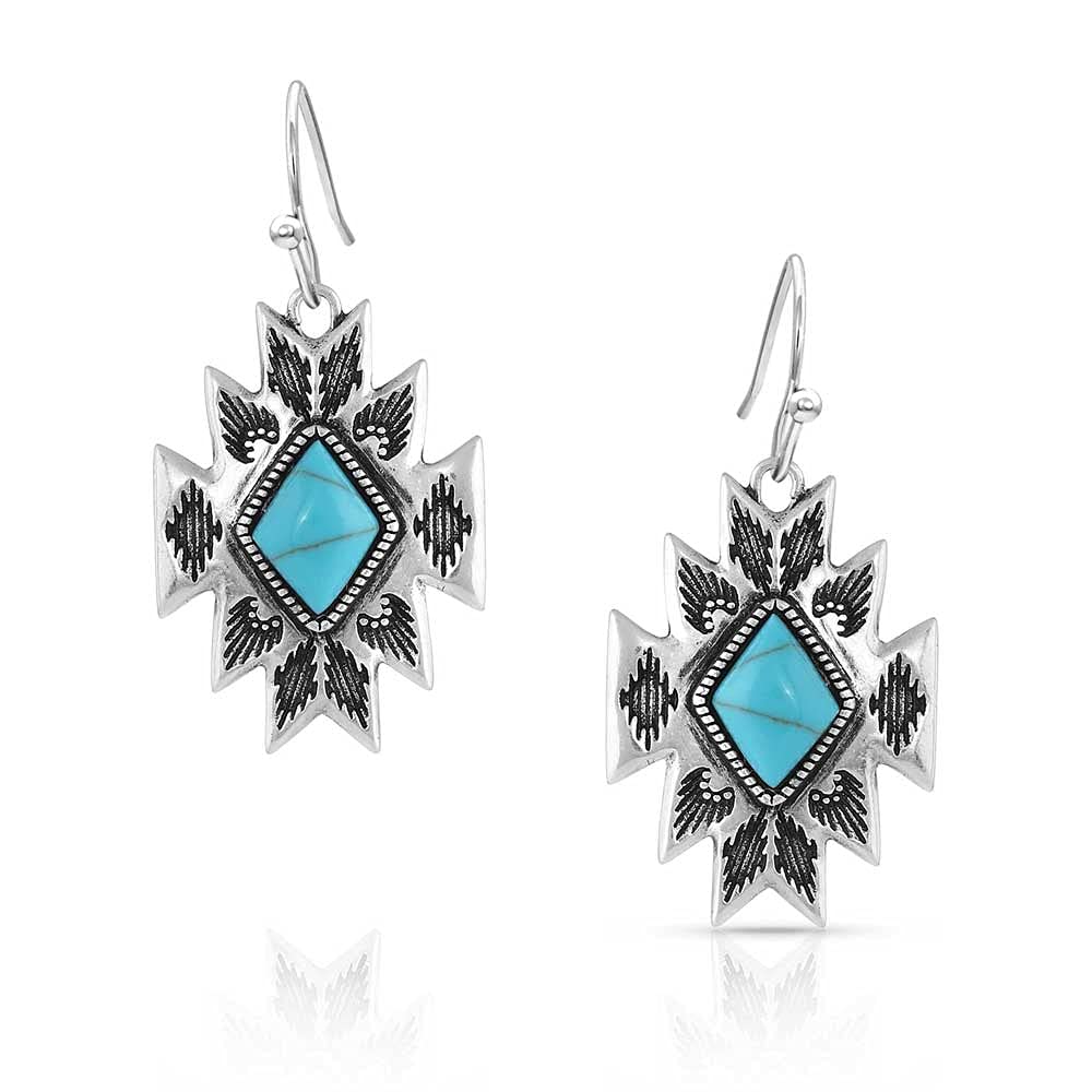 Montana Silversmiths Western Lifestyle Turquoise Dangle Earrings (Star Pendant)