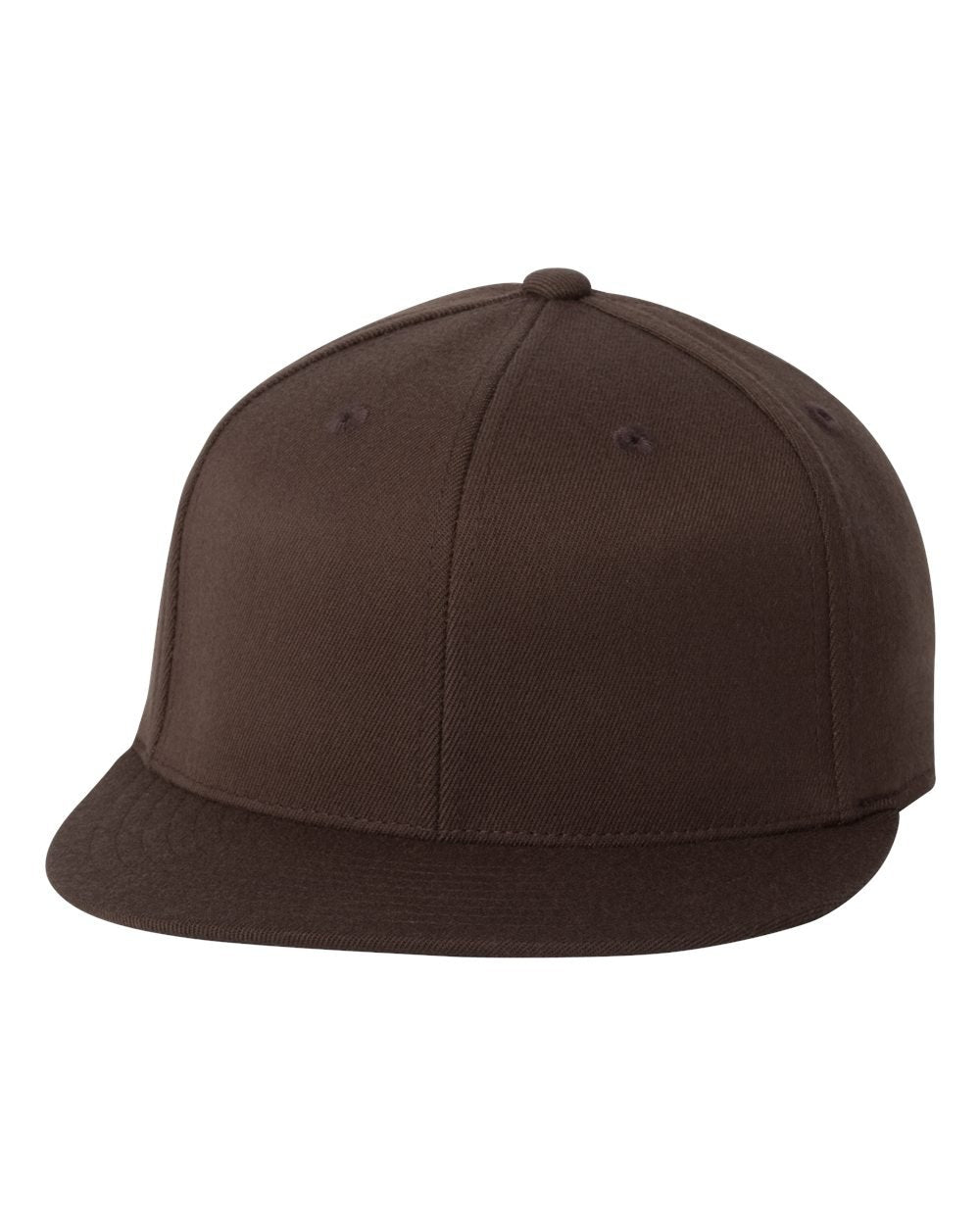 Flexfit The Hat Pros Premium 210 Fitted Flat Brim Baseball Hat w/THP No Sweat Headliner Brown