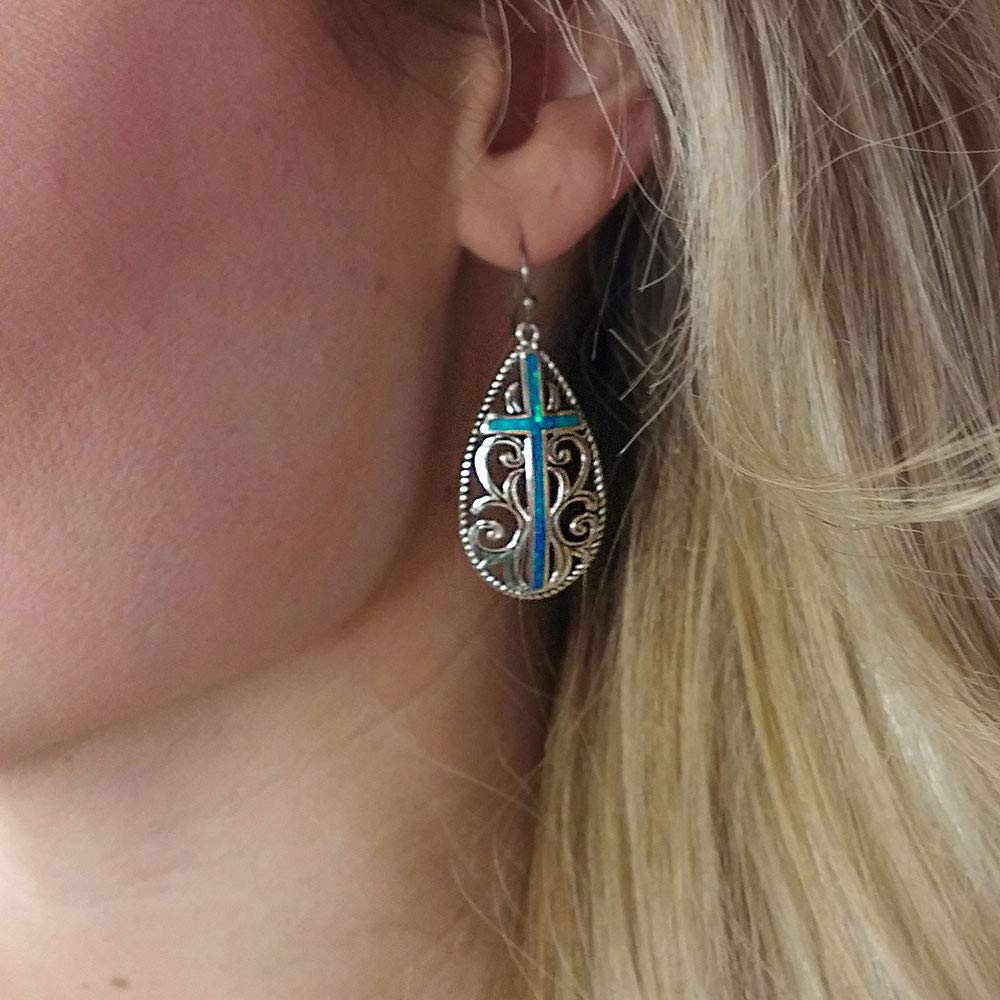 Montana Silversmiths Cross Dangle Earrings (Filigree Water Lights)