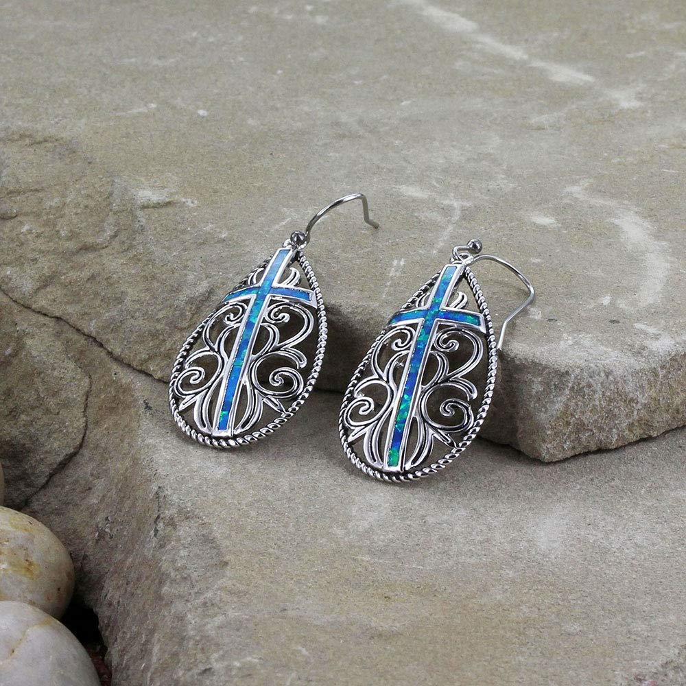 Montana Silversmiths Cross Dangle Earrings (Filigree Water Lights)