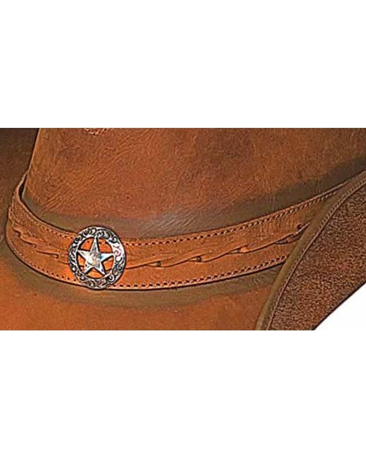 Bullhide "Cooper Creek Leather Outback Hat with Star Concho 4024