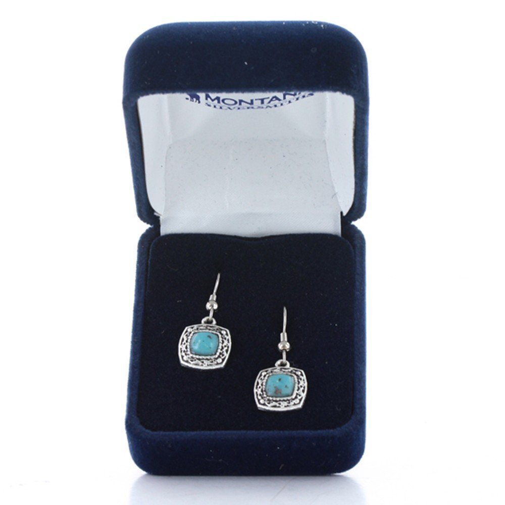 Montana Silversmiths Women's Turquoise Earth Drop Earrings Silver One Size