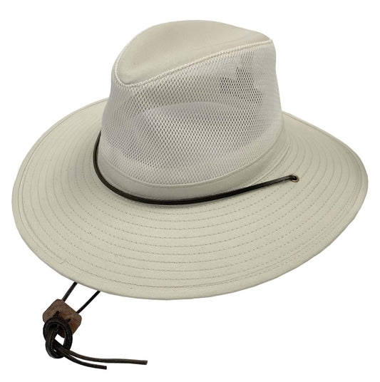 Broner Mens Solarweave Breezer Hat with Mesh Crown and Chincord