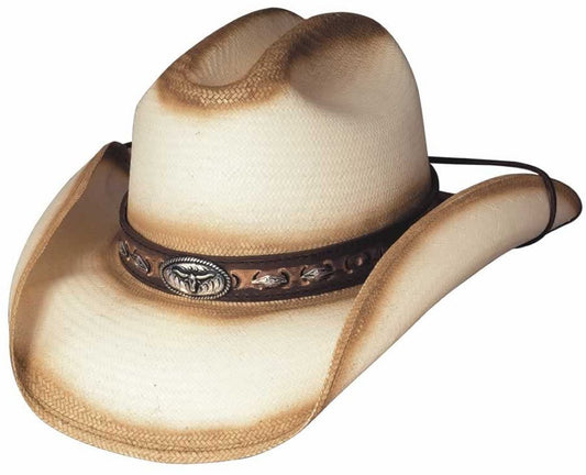 Bullhide "Little Big Horn" Distressed 50X Panama Straw Western Hat 2412N