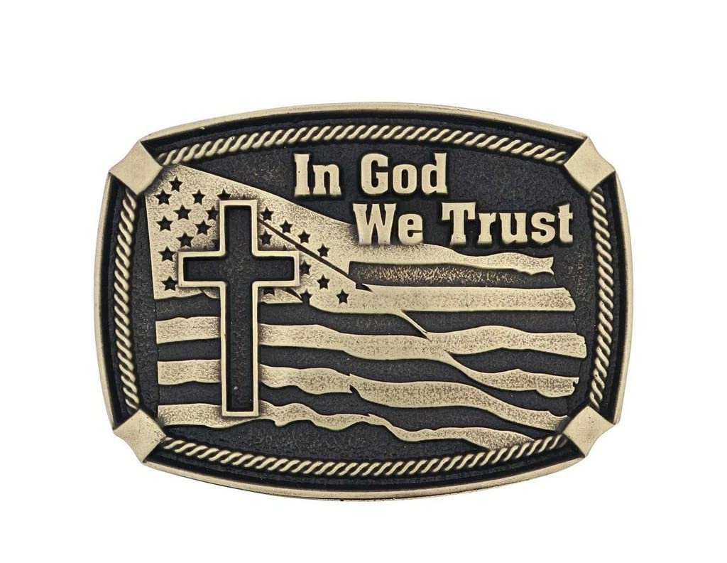 Montana Silversmiths Unisex In God We Trust Heritage Attitude Buckle Brown One Size