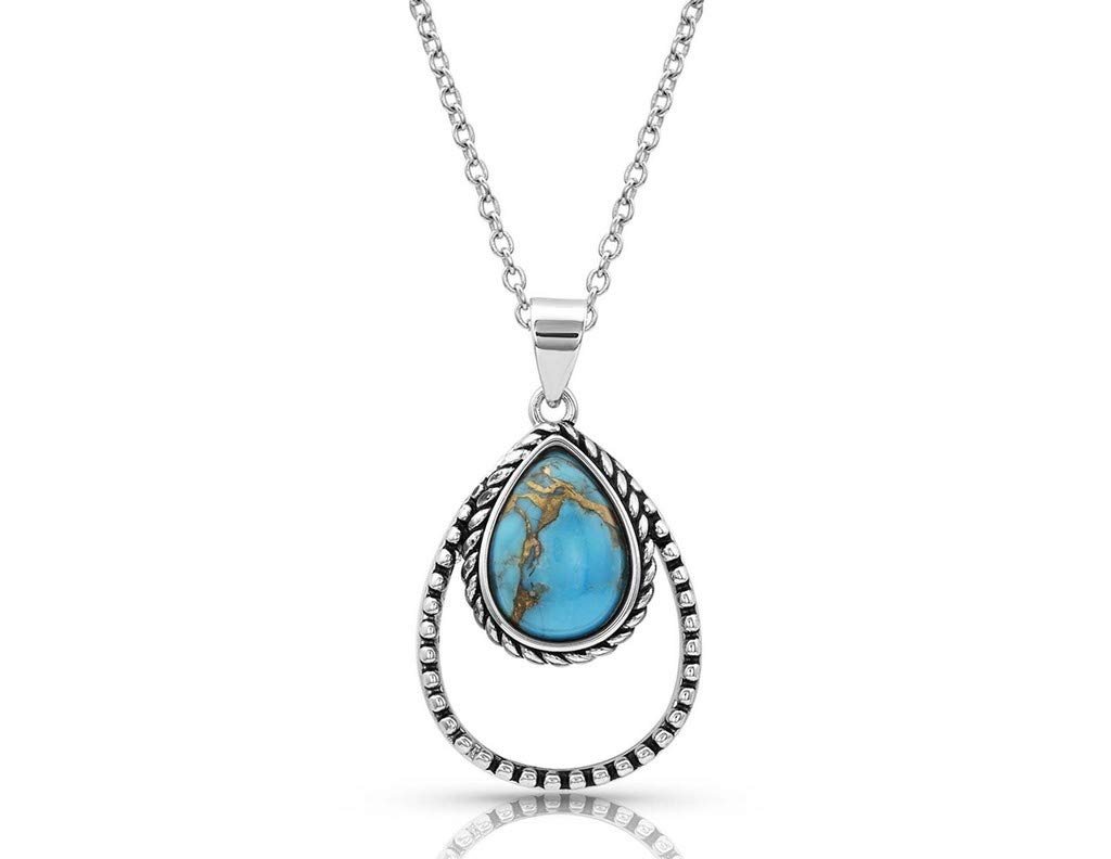 Montana Silversmiths Women's Double Rope Turquoise Necklace Silver One Size