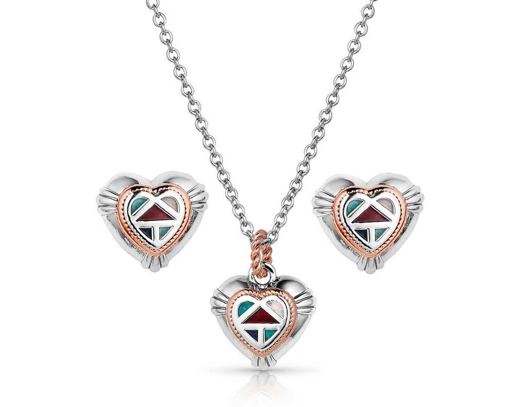 Montana Silversmiths Western Mosaic Heart Jewelry Set - JS5819