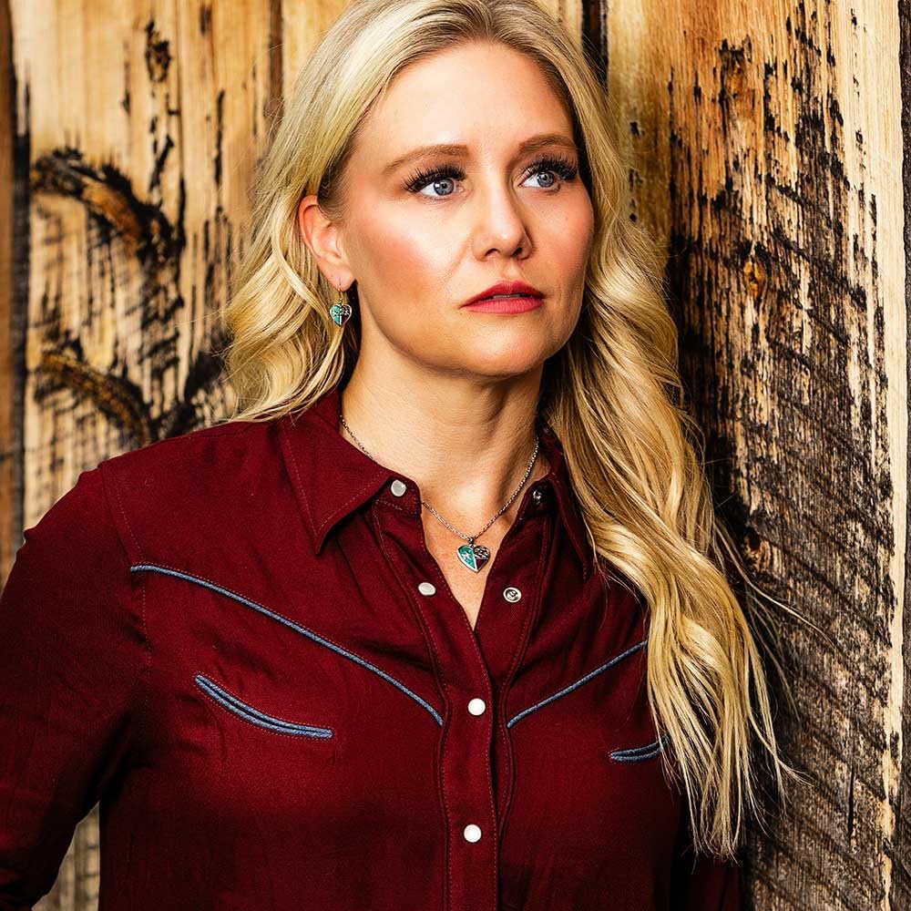 Montana Silversmiths Love for Texas Necklace - NC5818, Silver/Turquoise/Red