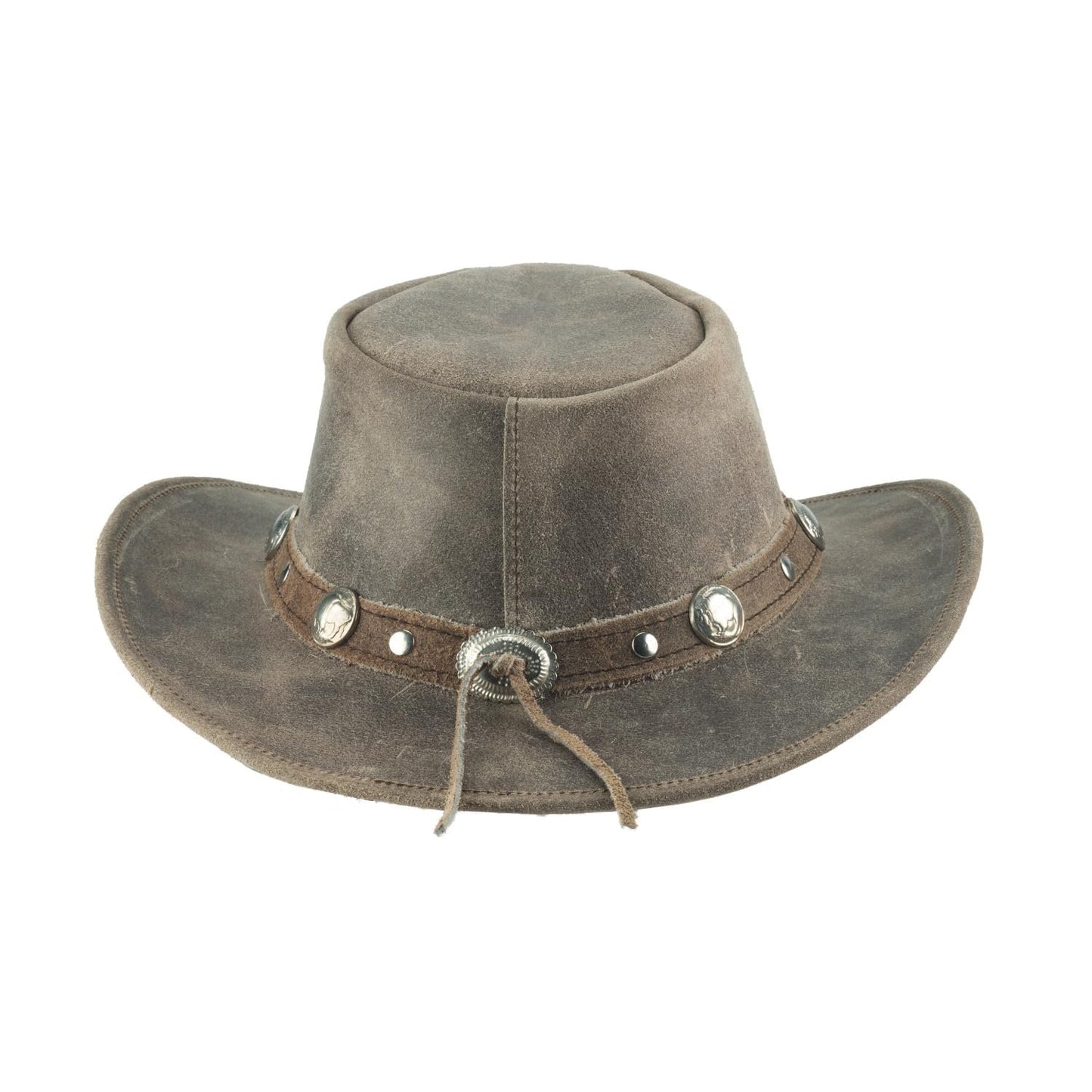 Bullhide Leather Crackled Brim 2 3/4" Cowboy Gray Hat