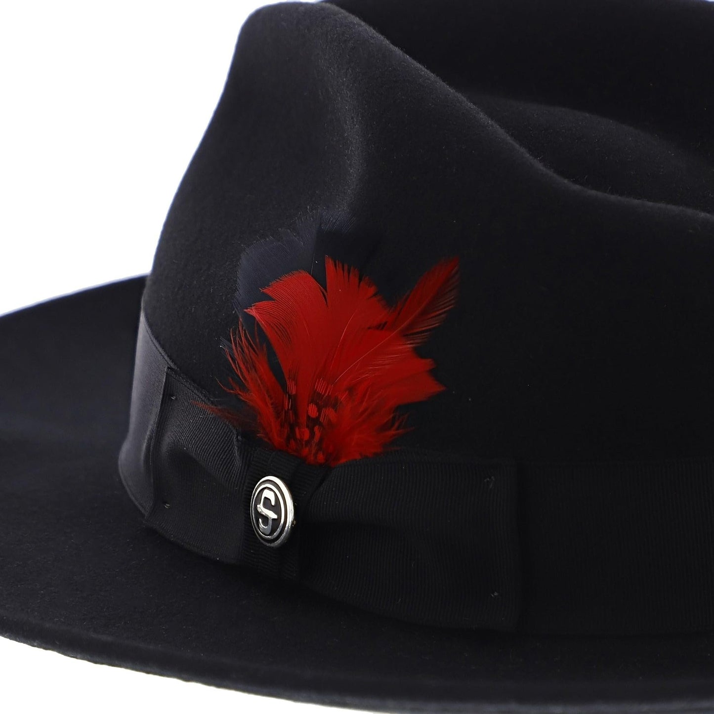 Stetson Men's Gurnee Crushable Soft Wool Felt Fedora Hat | Can Be Packed in a Travel Bag | Grosgrain Ribbon Hatband