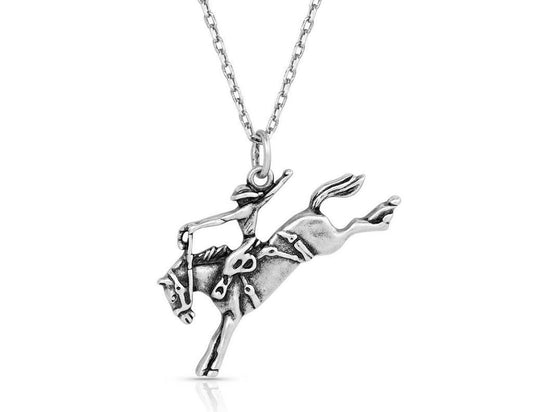 Montana Silversmiths Western Men's Necklace (Saddle Bronc Rider)