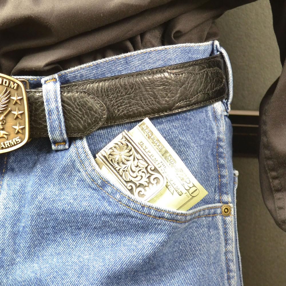 Montana Silversmiths Men's Leathercut Bitterroot Money Clip - Mcl27