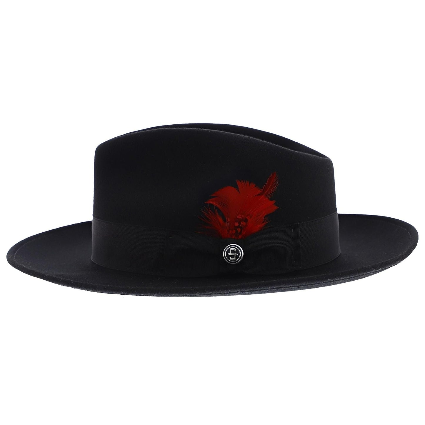 Stetson Men's Gurnee Crushable Soft Wool Felt Fedora Hat | Can Be Packed in a Travel Bag | Grosgrain Ribbon Hatband