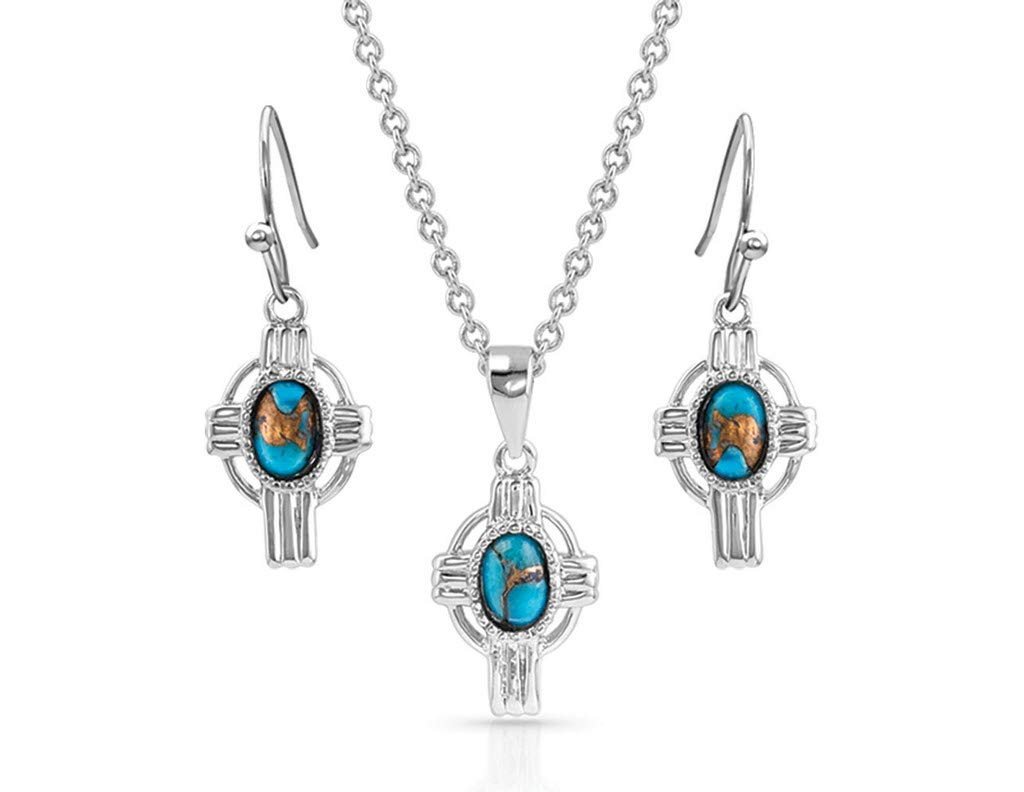 Montana Silversmiths Women's Easter Cross Turquoise Jewelry Set Silver One Size