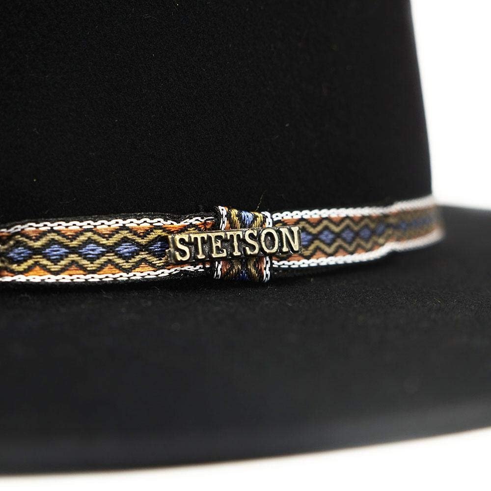 Stetson Men's Yancy Crushable Wool Hatband Outdoor Western Cowboy Hat - Black