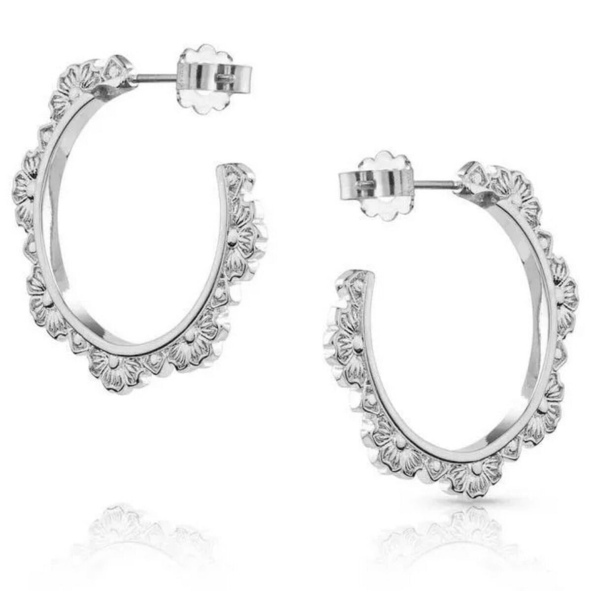 Montana Silversmiths Floral Edge Hoop Earrings - ER5713