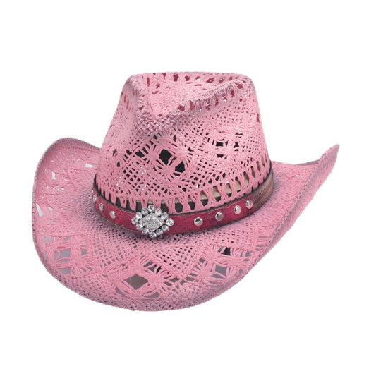 Bullhide Fashion Straw Collection Magnificent Cowboy Pink Hat