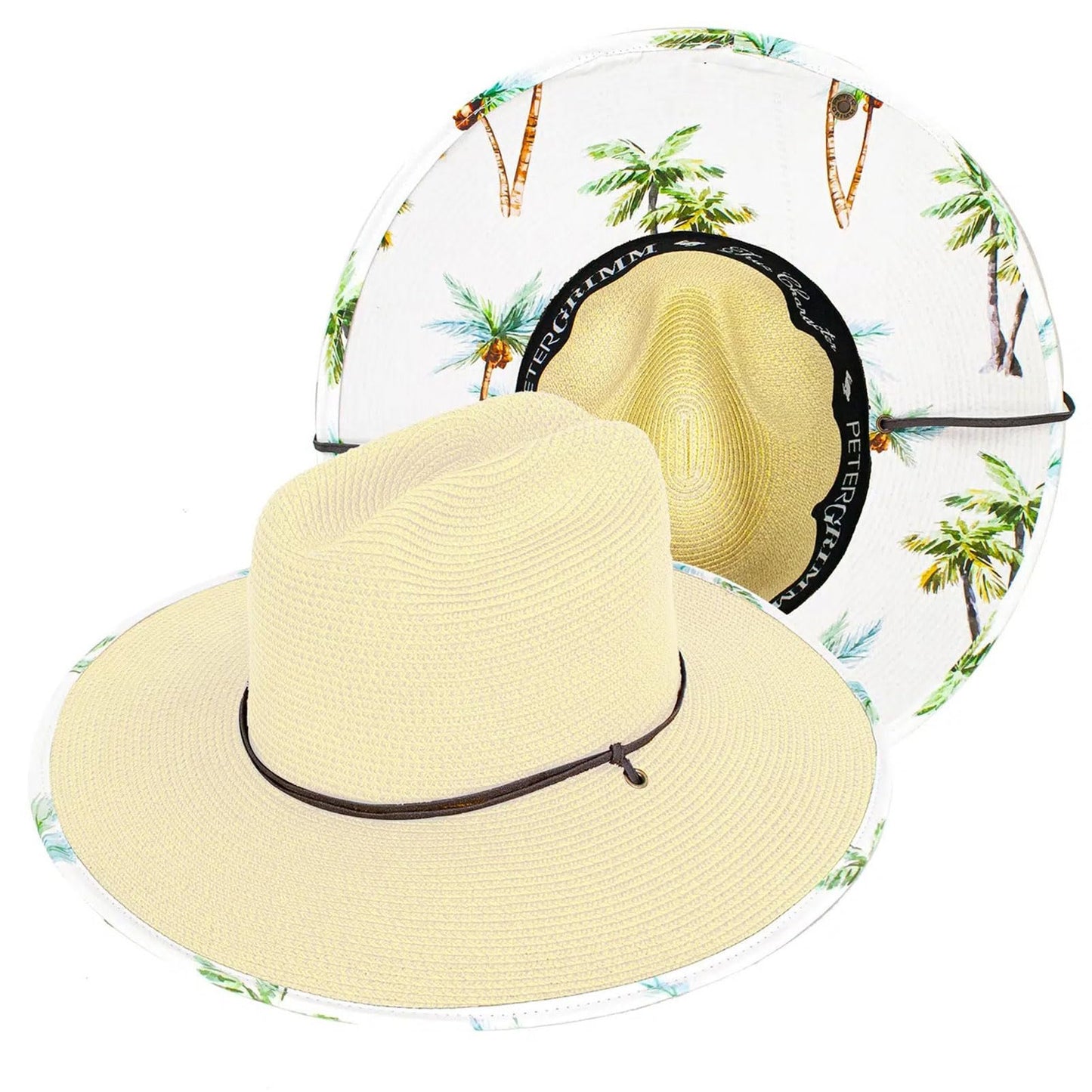 Peter Grimm Unisex Adult Thai Crushable Lifeguard Packable Summer Toyo Straw Western Hat with 4" Brim & Chin Cord, Natural, One Size