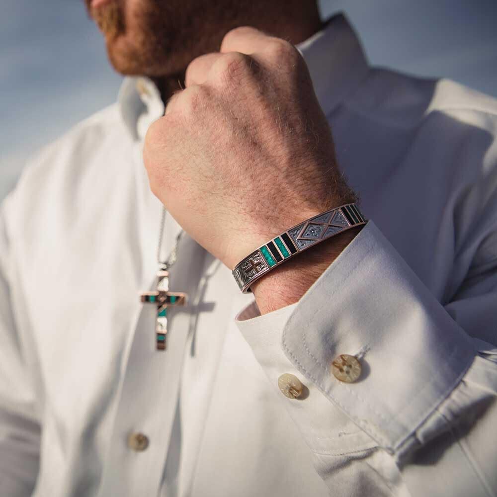 Montana Silversmiths Western Lifestyle Turquoise Cuff Bracelet (Fisherman of Faith)