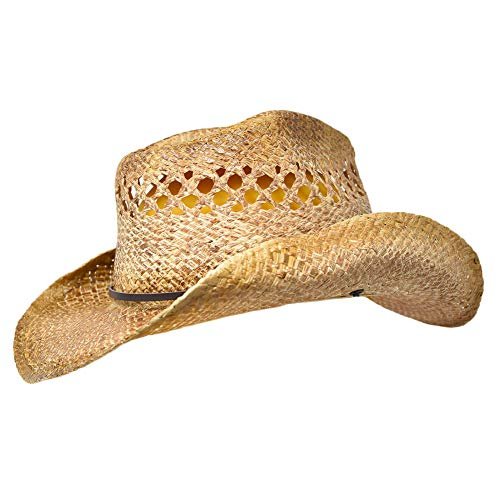 Bullhide Women's Anytime Raffia Straw Cowboy Hat, 3 1/2" Shapeable Brim, Natural, Small/Medium