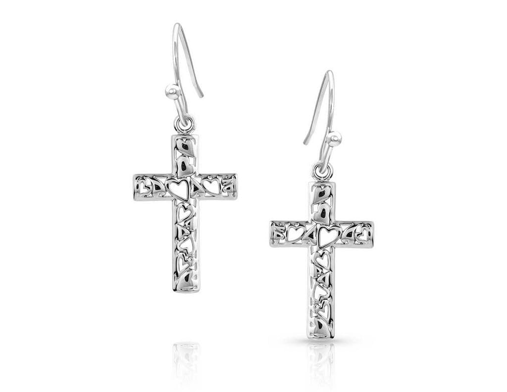 Montana Silversmiths Heartfelt Faith Cross Earrings - ER5699