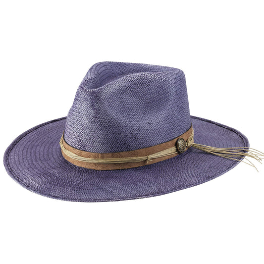 Bullhide Brittoli Shantung Panama Hat, Fashoinable Hat, Brim 3 1/8", Violet, Small