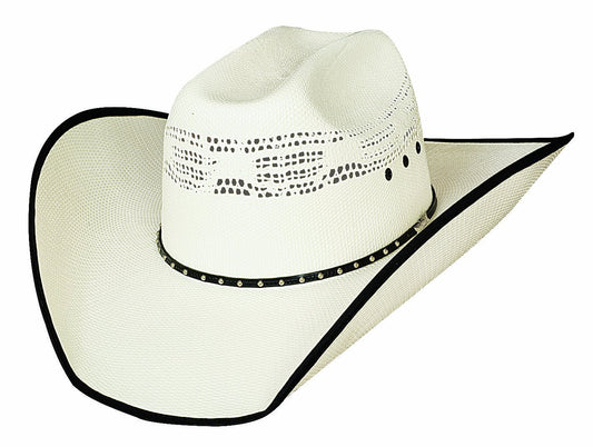 Bullhide Collection Men's Beer Time 20x Bangora Straw Western Cowboy Hat with 4 1/8" Shapeable Brim