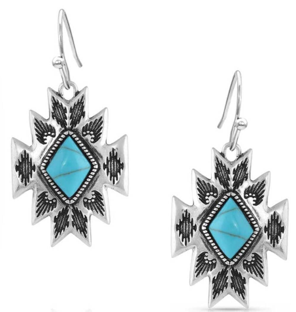 Montana Silversmiths Western Lifestyle Turquoise Dangle Earrings (Star Pendant)