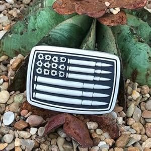 Montana Silversmiths 2nd Amendment Series Attitude Western Belt Buckle (Silver Bullet Flag - Antiqued Silver)