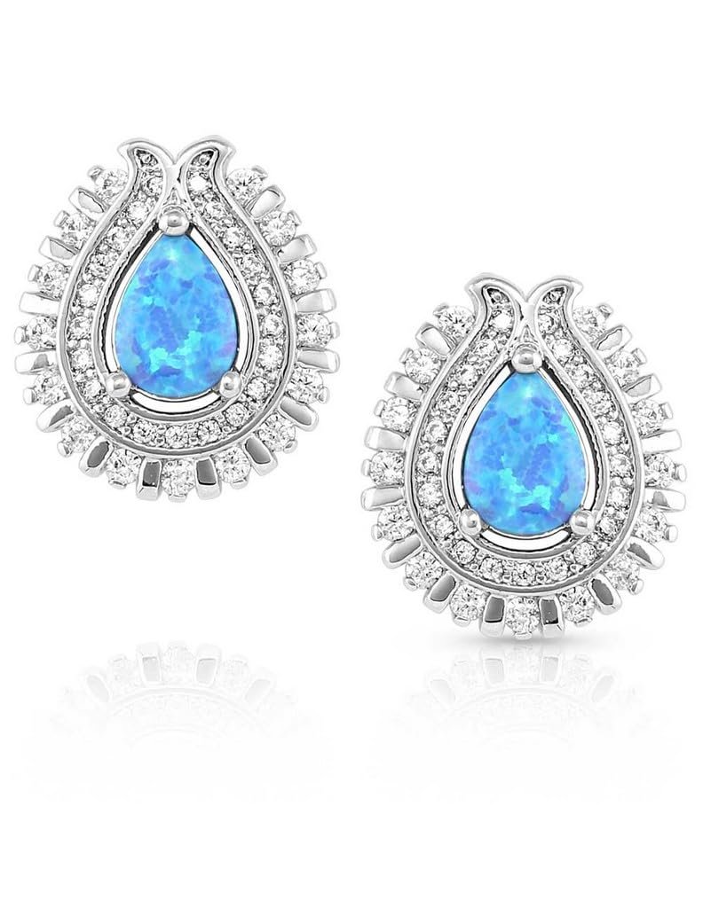 Montana Silversmiths Western Lifestyle Opal Earrings (Radiating Crystals)