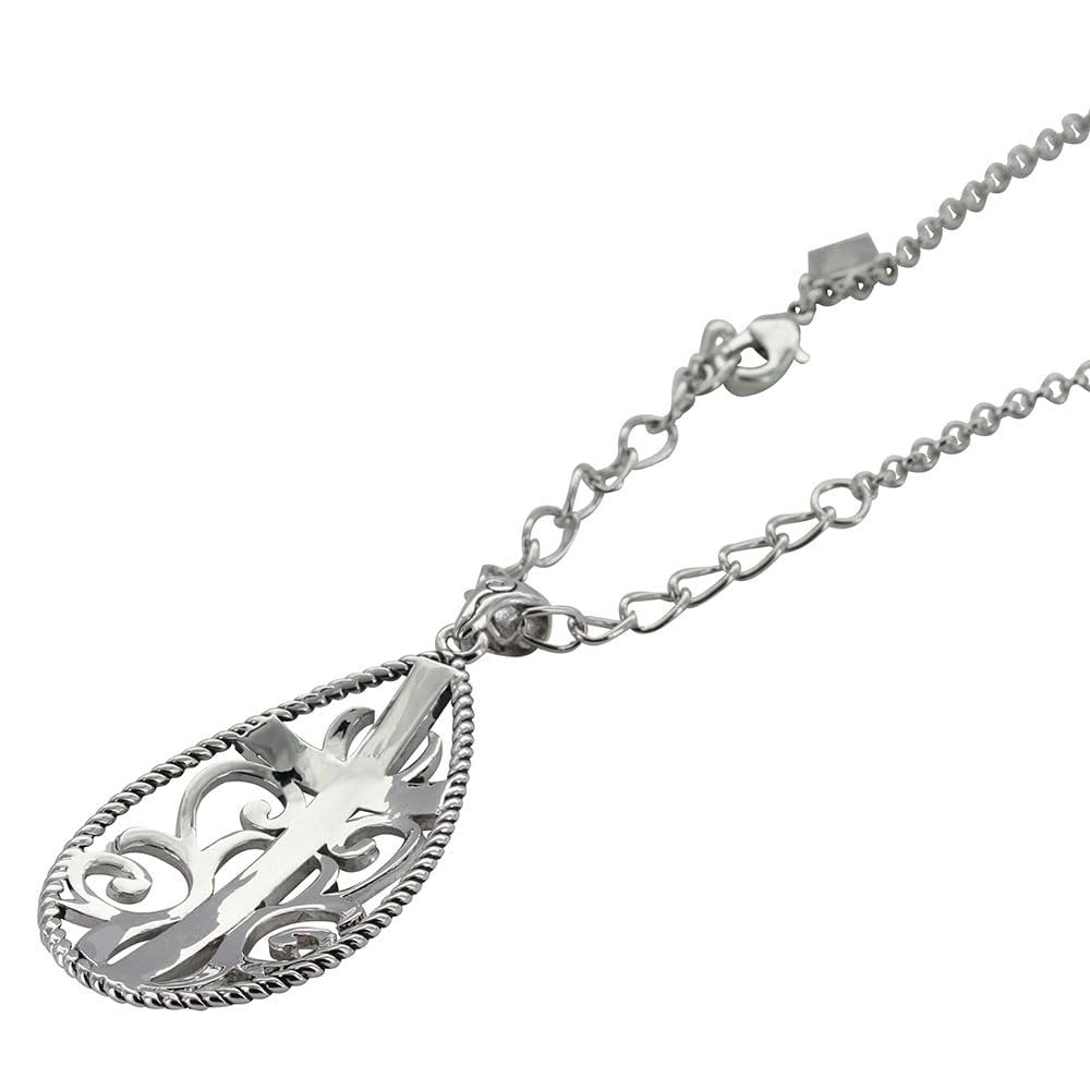 Montana Silversmiths Filigree Water Lights Cross Christian faith Western Inspired 19 Inch Necklace