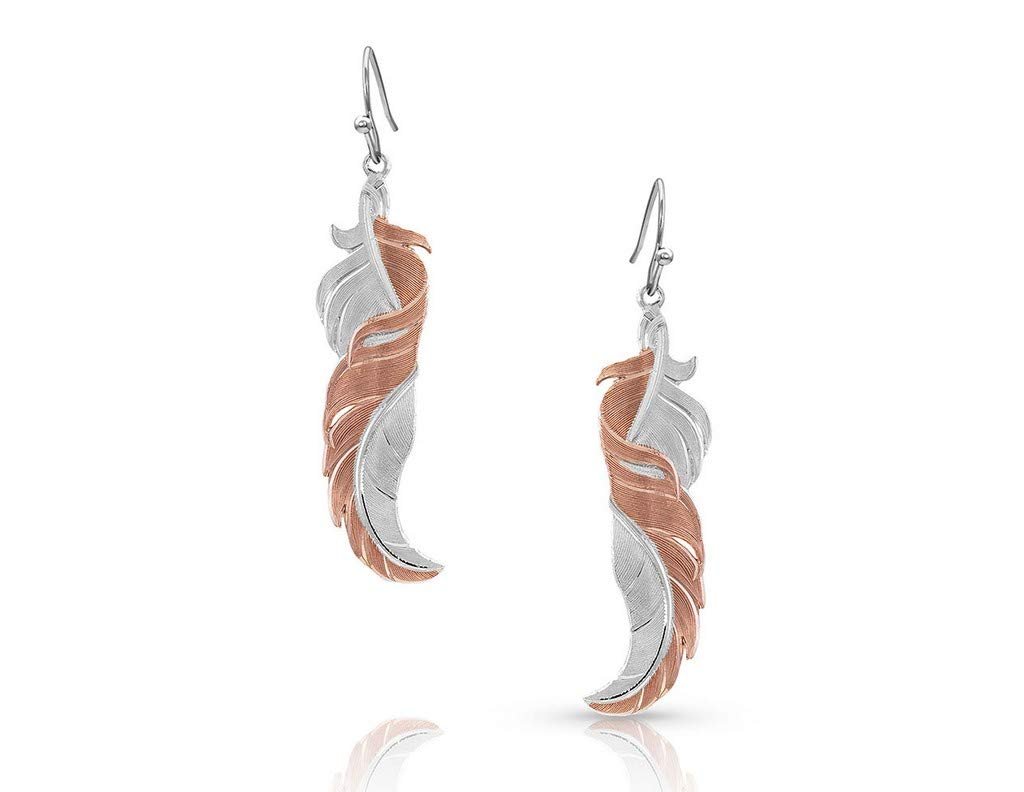 Montana Silversmiths Twisted Rose Feather Earrings