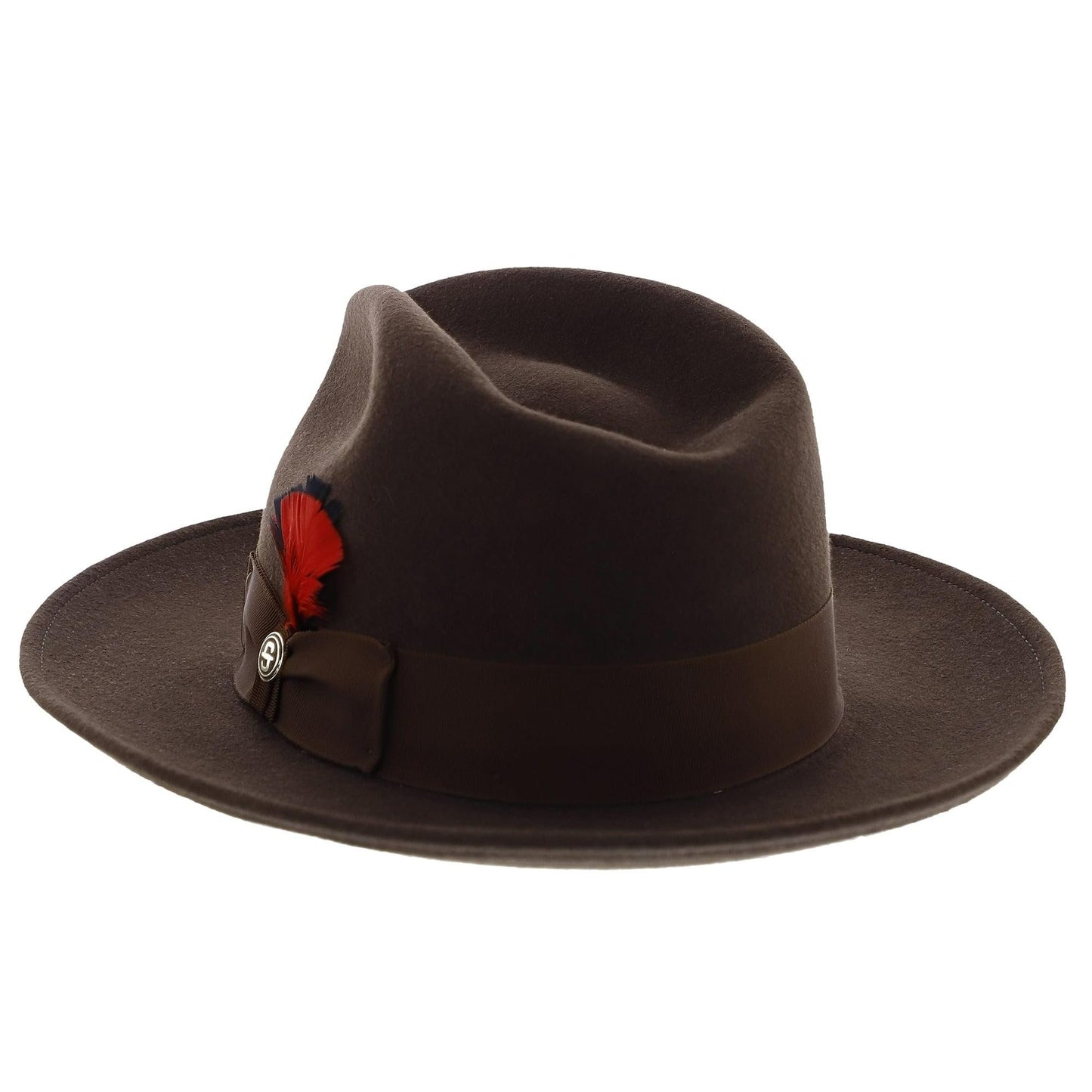 Stetson Men's Gurnee Crushable Soft Wool Felt Fedora Hat | Can Be Packed in a Travel Bag | Grosgrain Ribbon Hatband