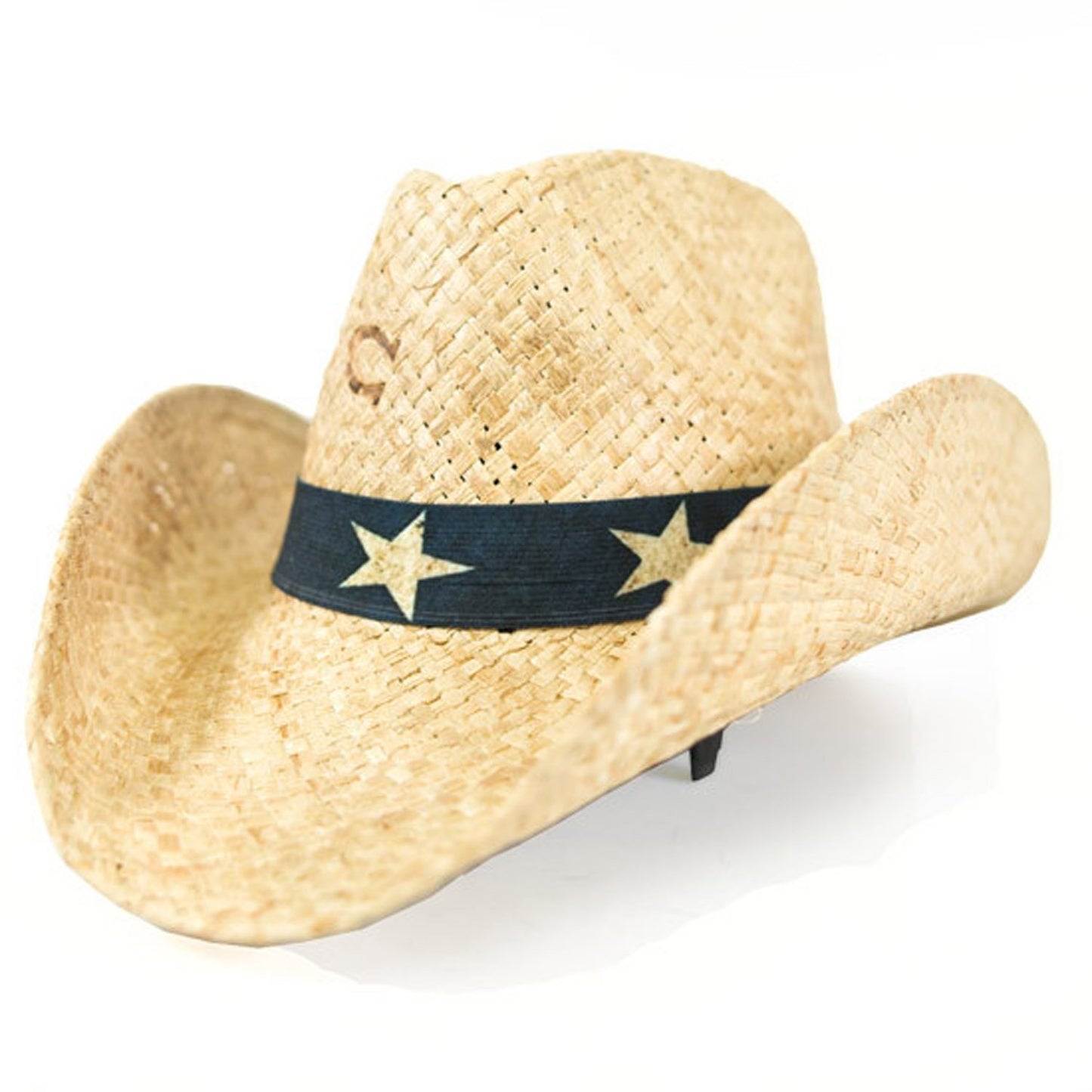 Charlie 1 Horse Women's Stripes Soft Raffia Hat with Star Printed Band