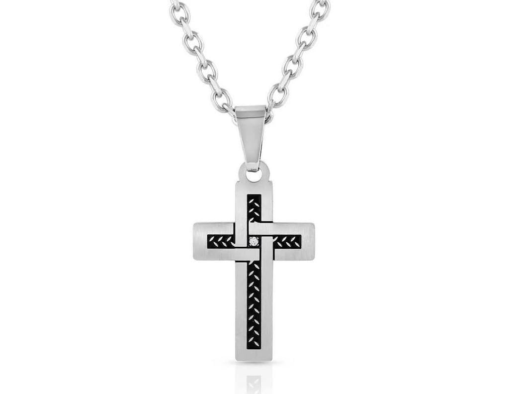 Montana Silversmiths Christian Faith Cross Men's Necklace (Intertwined with Faith)