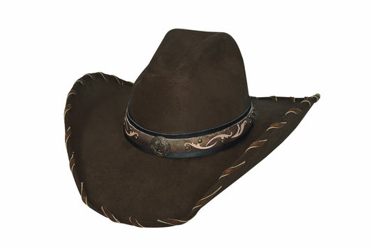 X-Large "Straight Shooter" Soft Faux Wool Western Hat with Gus Crown