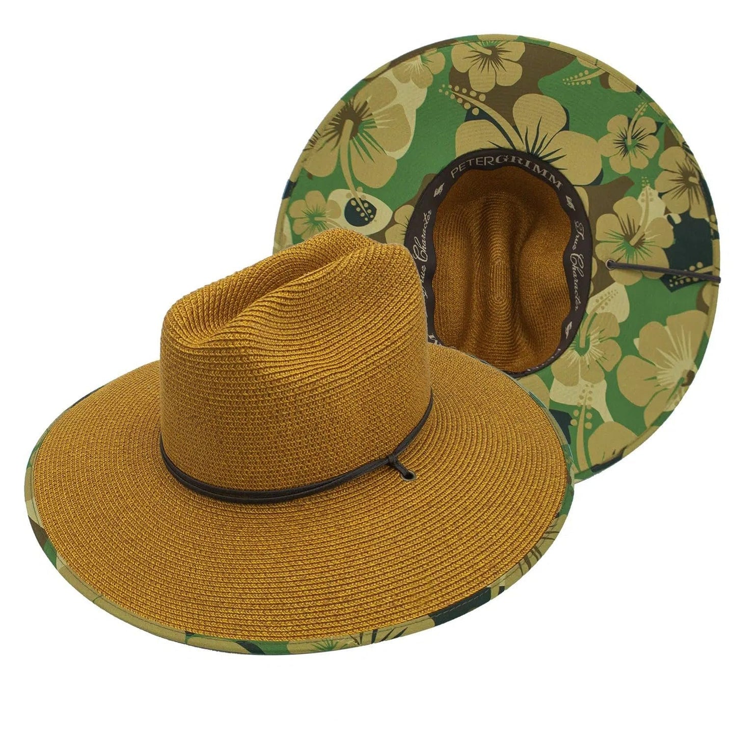 Peter Grimm Koa Crushable Lifeguard Packable Summer Toyo Straw Western Cowboy Hat, Tan