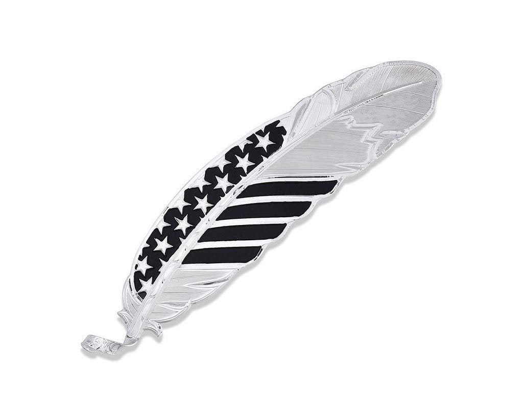 Montana Silversmiths Hand Painted Hat Feather (Black Tie Affair - Silver)