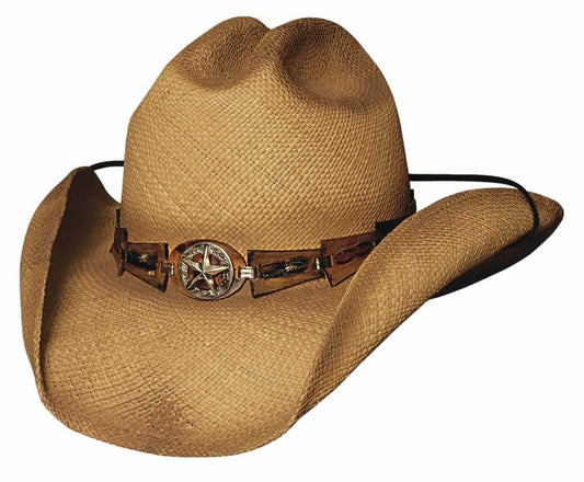 Montecarlo Bullhide Hats STAR CENTRAL Genuine Panama Straw Cowboy Western Hat