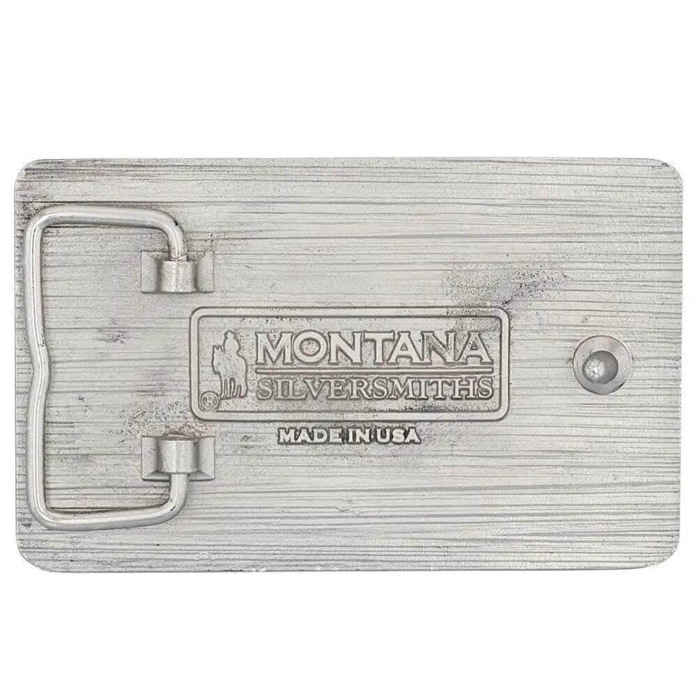 Montana Silversmiths 2nd Amendment Series Attitude Western Belt Buckle (America Eagle Bear Arms - Antique Silver)