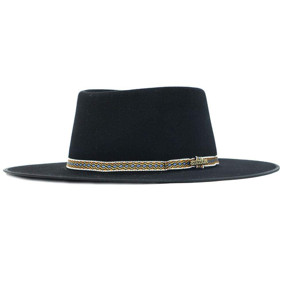 Stetson Men's Yancy Crushable Wool Hatband Outdoor Western Cowboy Hat - Black