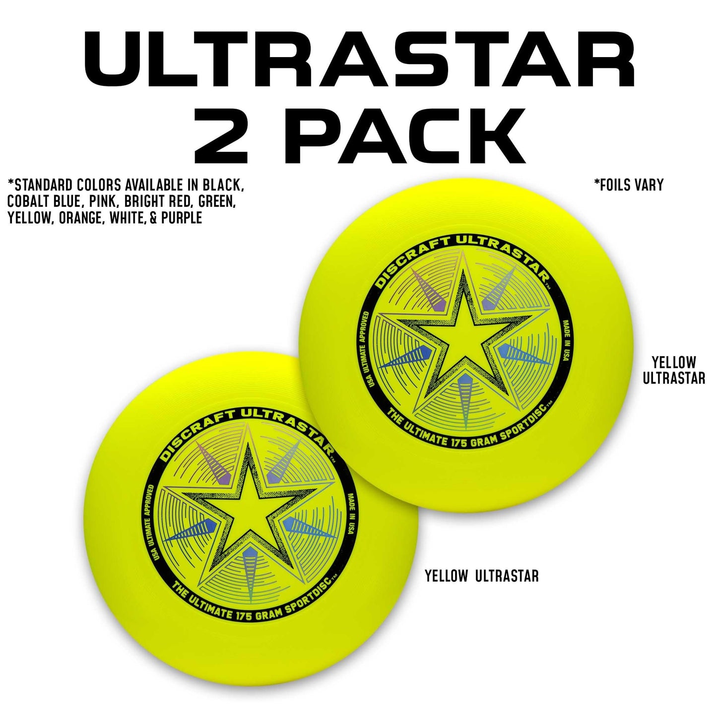 Discraft Ultrastar Ultimate Discs 1 & 2 Packs, Standard Size, for Competitive & Casual Play