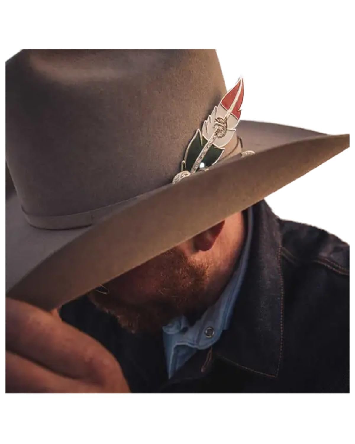 Montana Silversmiths Mexico Flag Hat Feather